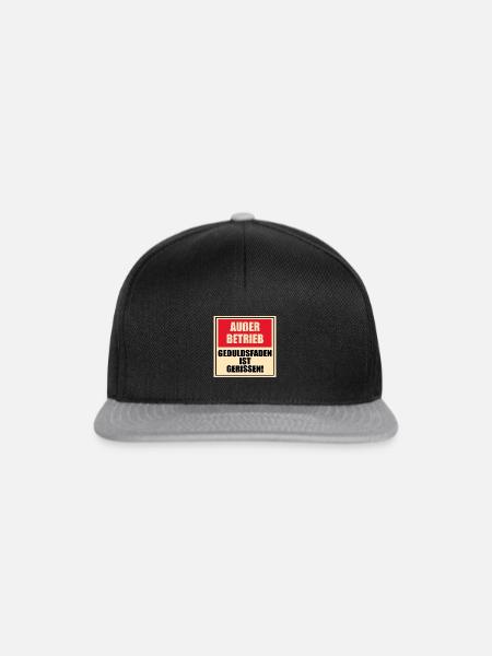 Spruch Außer Betrieb Geduldsfaden gerissen - Snapback Cap - Schwarz/Grau