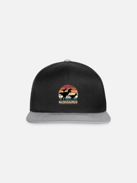 Dinosaurier Mamasaurus Zwillinge zum Muttertag - Snapback Cap - Schwarz/Grau