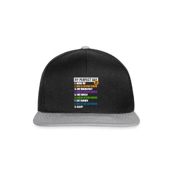 My Perfect Day Bitcoin - Cryptocurrency Daily Schedule - Snapback Cap - black/grey - Front