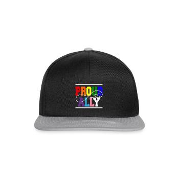 Pride Proud Ally Citation lesbienne gay - Casquette snapback - noir/gris - Devant