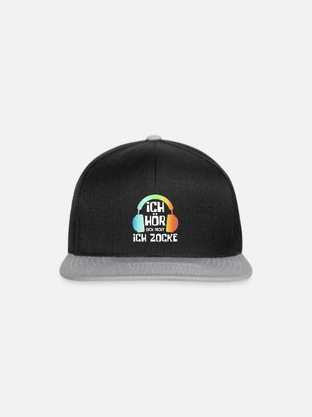Gaming Zocken Zocker - Snapback Cap - Schwarz/Grau