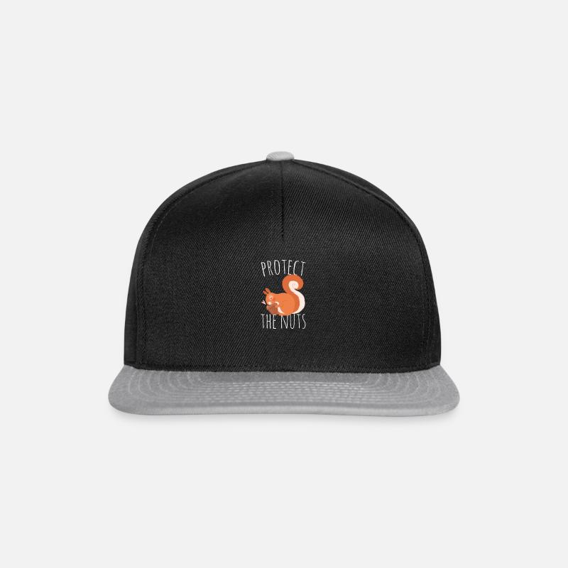 Schützen Sie die Nüsse Eichhörnchen Geschenk Eichh - Snapback Cap - Schwarz/Grau