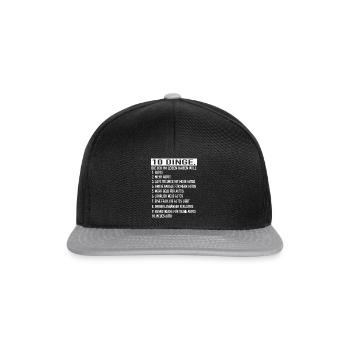 Auto Bibel - 10 Dinge, die ich im leben haben will - Snapback Cap - Schwarz/Grau - Vorne