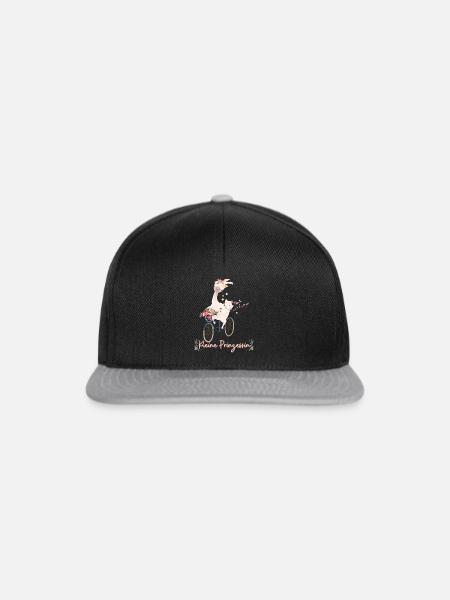 Alpaka Fahrrad Kleine Prinzessin Blumen Süß - Snapback Cap - Schwarz/Grau