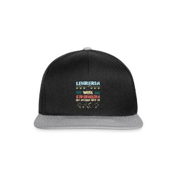 Lehrerin - Snapback Cap - Schwarz/Grau - Vorne