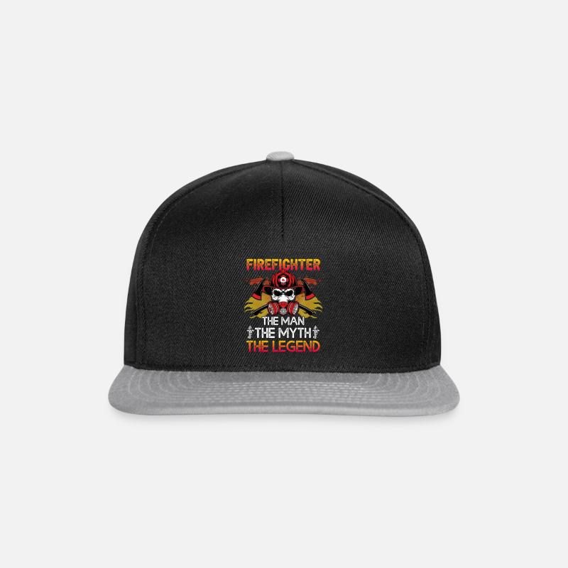 Firefighter The Man The Myth The Legend - Snapback Cap - Schwarz/Grau