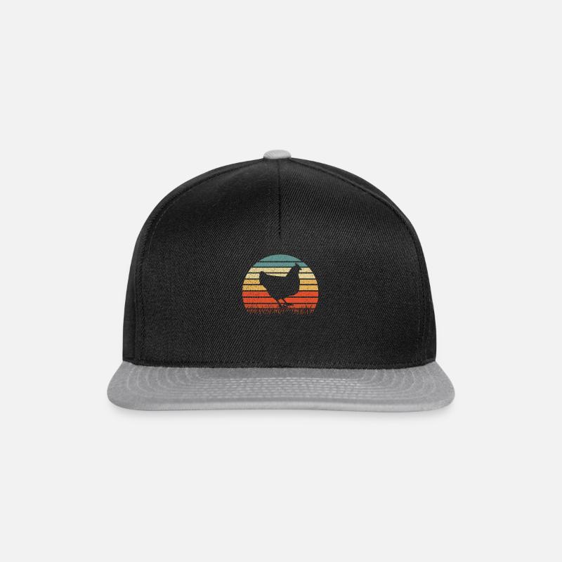 Hühner Huhn Hühnerstall Bauernhof - Snapback Cap - Schwarz/Grau
