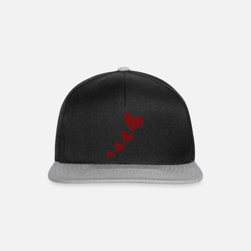 Hundepfoten Herz - Muttertag Geschenkidee - Snapback Cap - Schwarz/Grau