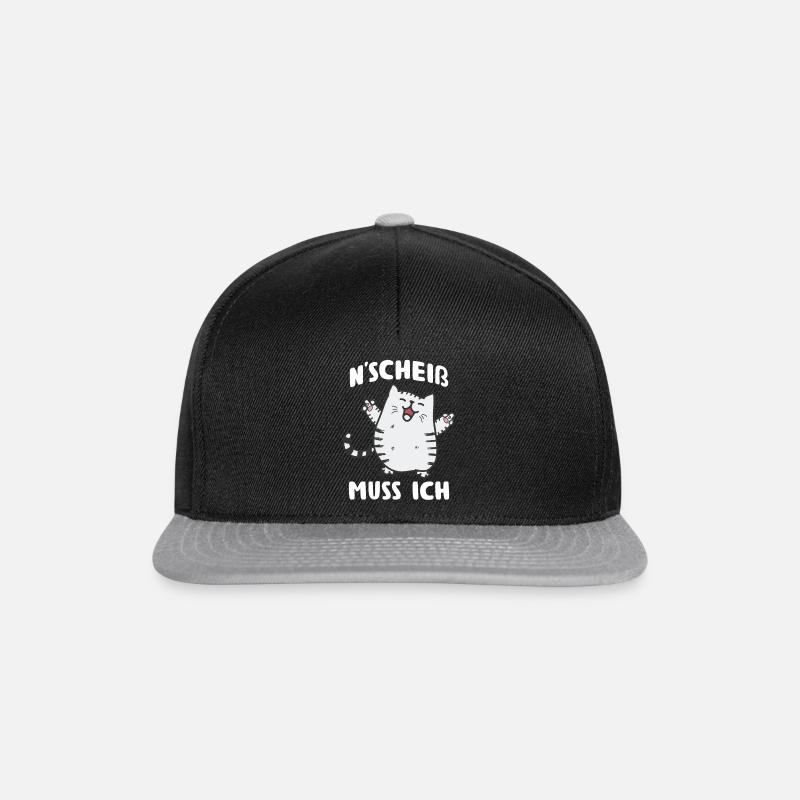 N scheis muss ich witziges Katze nen scheiss - Snapback Cap - Schwarz/Grau
