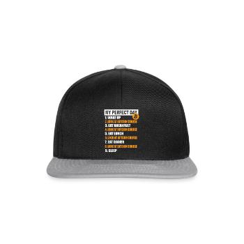 My Perfect Day Bitcoin - Cryptocurrency Daily Schedule - Snapback Cap - black/grey - Front