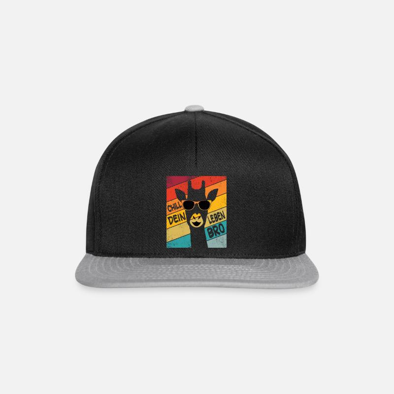 Chiller Giraffe Chill dein Leben Giraffen Liebe - Snapback Cap - Schwarz/Grau