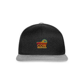 Colorful nostalgic retro farmer COW WHISPERER - Snapback Cap - black/grey - Front