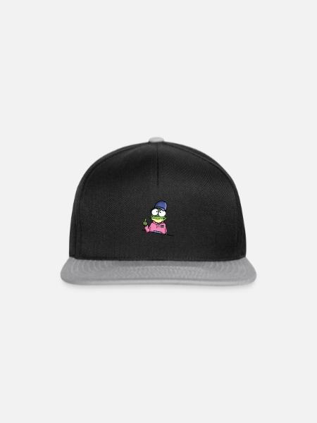 Frosch zeigt Mittelfinger - Snapback Cap - Schwarz/Grau