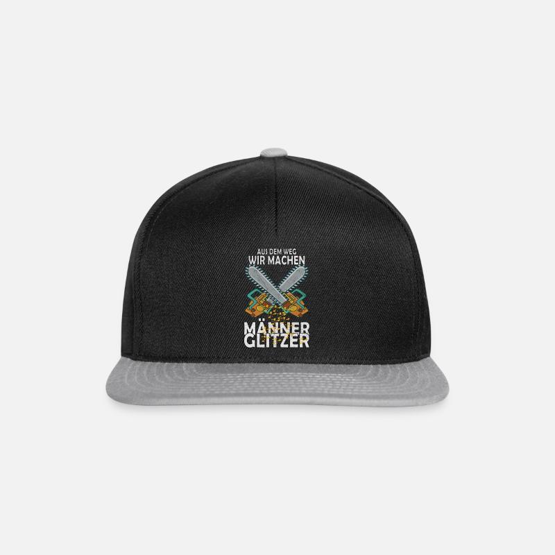 sägespäne sind männer glitzer Shirt | geschenk ges - Snapback Cap - Schwarz/Grau