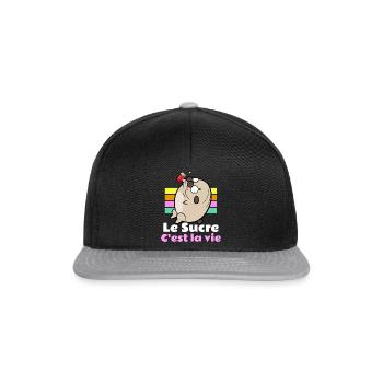 T shirt fun le sucre c'est la vie - Casquette snapback - noir/gris - Devant