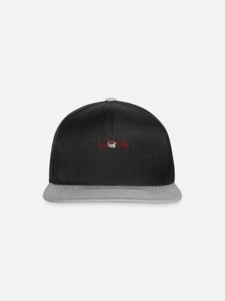 Hipster Hamburger Gift Idea - Snapback Cap - Schwarz/Grau