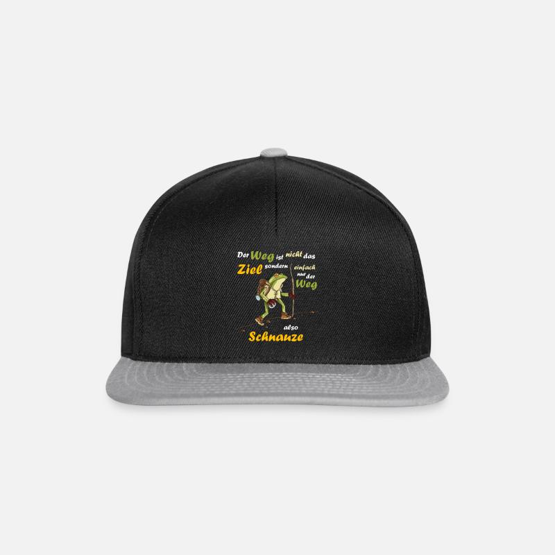 Frosch Wanderer Berge - Der Weg ist nicht das Ziel - Snapback Cap - Schwarz/Grau