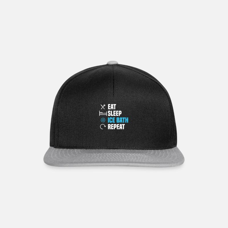 Eisbaden Kaltduschen Eisschwimmen Geschenk - Snapback Cap - Schwarz/Grau