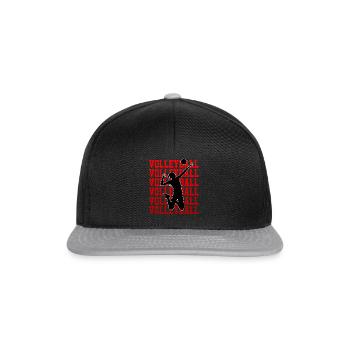 Beach Volleyball Volleyballerin Volleyballer - Snapback Cap - Schwarz/Grau - Vorne