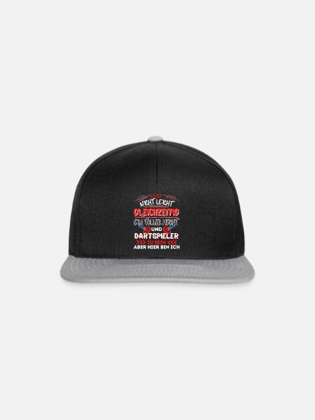 Dart Darts Dartspieler Geschenkidee Darter Spruch - Snapback Cap - Schwarz/Grau