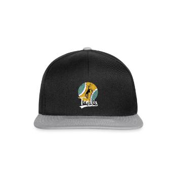 Tennis Trainer Tennisspieler Herren Retro Vintage - Snapback Cap - Schwarz/Grau - Vorne