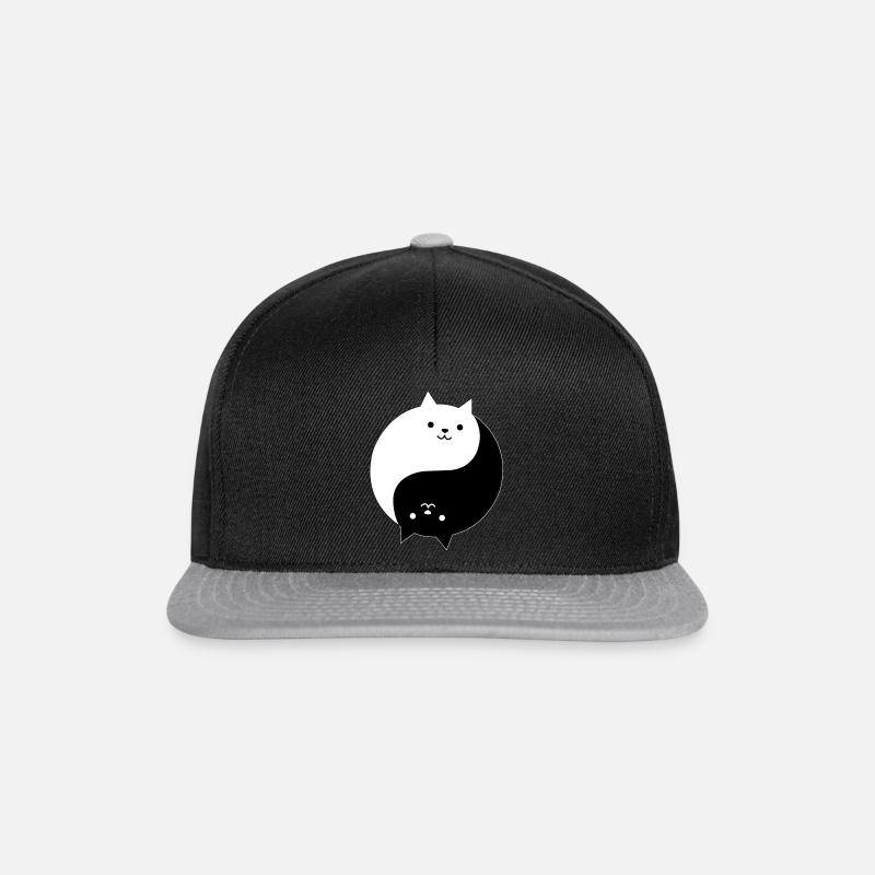 Chats ying yang Cat - Casquette snapback - noir/gris