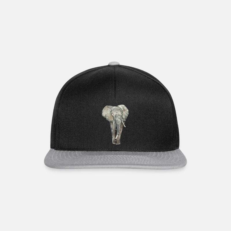 Elefant - Snapback Cap - Schwarz/Grau