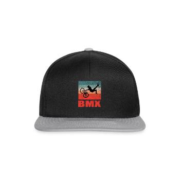 BMX Vintage Bicycle Fans Kids Gift T-Shirt - Snapback Cap - black/grey - Front