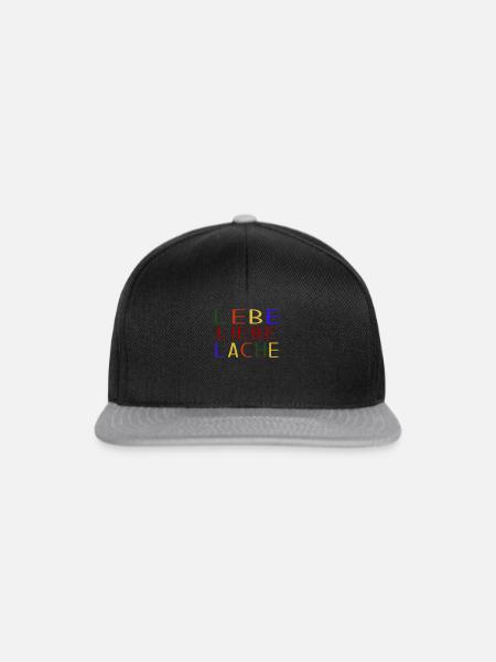 Lebe Liebe Lache - Snapback Cap - Schwarz/Grau