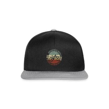 Alten Mann mit einem E-Bike Fahrrad - eBike Spruch - Snapback Cap - Schwarz/Grau - Vorne