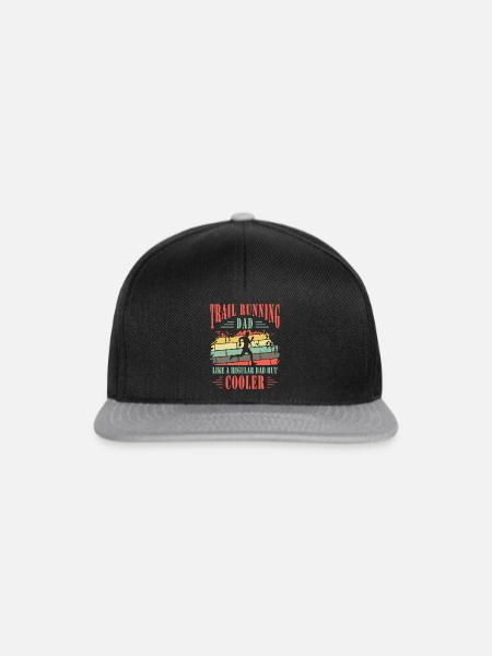 Trail Running Dad Cooler Trail Runner Father Gift - Snapback Cap - black/grey