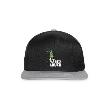 Ober Lauch - Fitness Gym Lauch Witz - Snapback Cap - Schwarz/Grau - Vorne