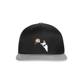 Alpaca sloth llama farm animals office job fun - Snapback Cap - black/grey - Front
