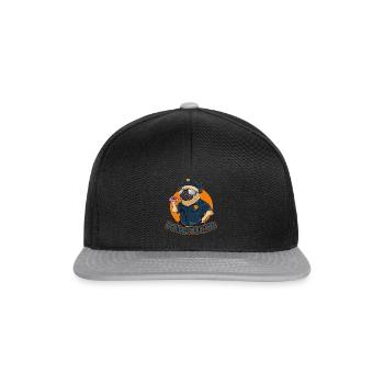 Pawfficer Der Donut Polizeihund - Snapback Cap - Schwarz/Grau - Vorne