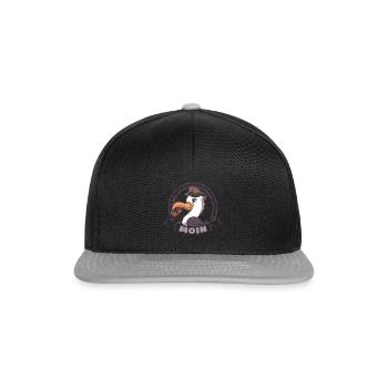 Moin Möwe Nordlichter Norddeutschland Plattdeutsch - Snapback Cap - Schwarz/Grau - Vorne