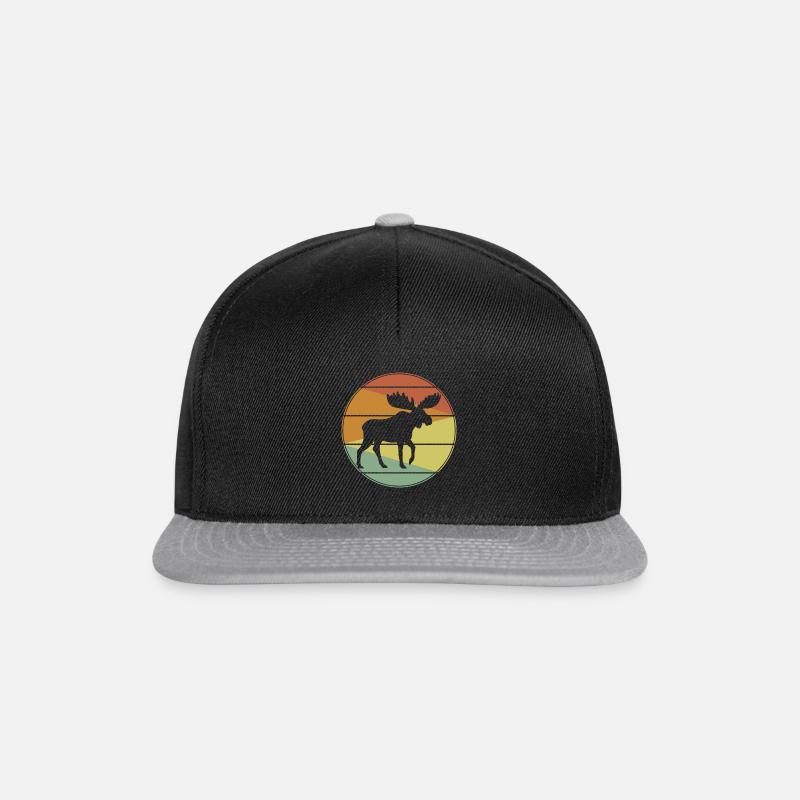 Elch - Snapback Cap - Schwarz/Grau