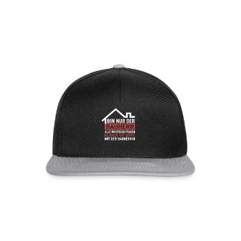 Hausbau Bauherr - Richtfest Bauherren Haus Bauherr - Snapback Cap - Schwarz/Grau - Vorne