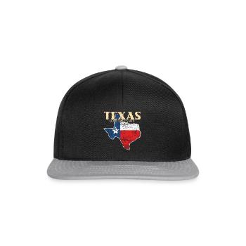 Texas the lone star state USA Fans Geschenk Retro - Snapback Cap - Schwarz/Grau - Vorne