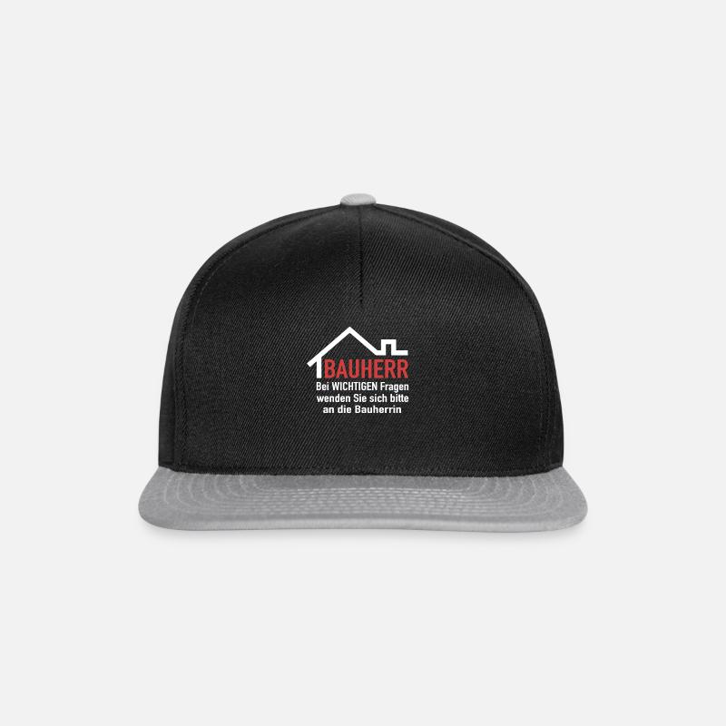 Bauherr Hausbau Bauherren Richtfest Bauherrin - Snapback Cap - Schwarz/Grau