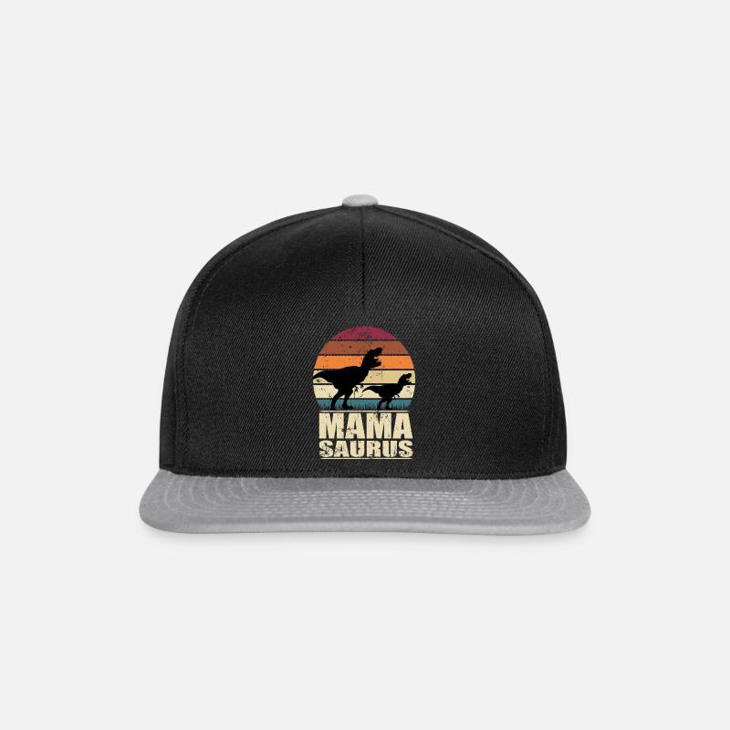 Mamasaurus Rex Mutter Dinosaurier Familien Dino - Snapback Cap - Schwarz/Grau
