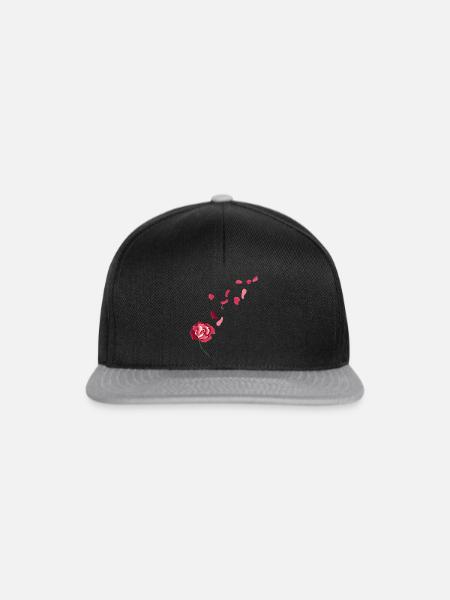 Rote Rose - Snapback Cap - Schwarz/Grau