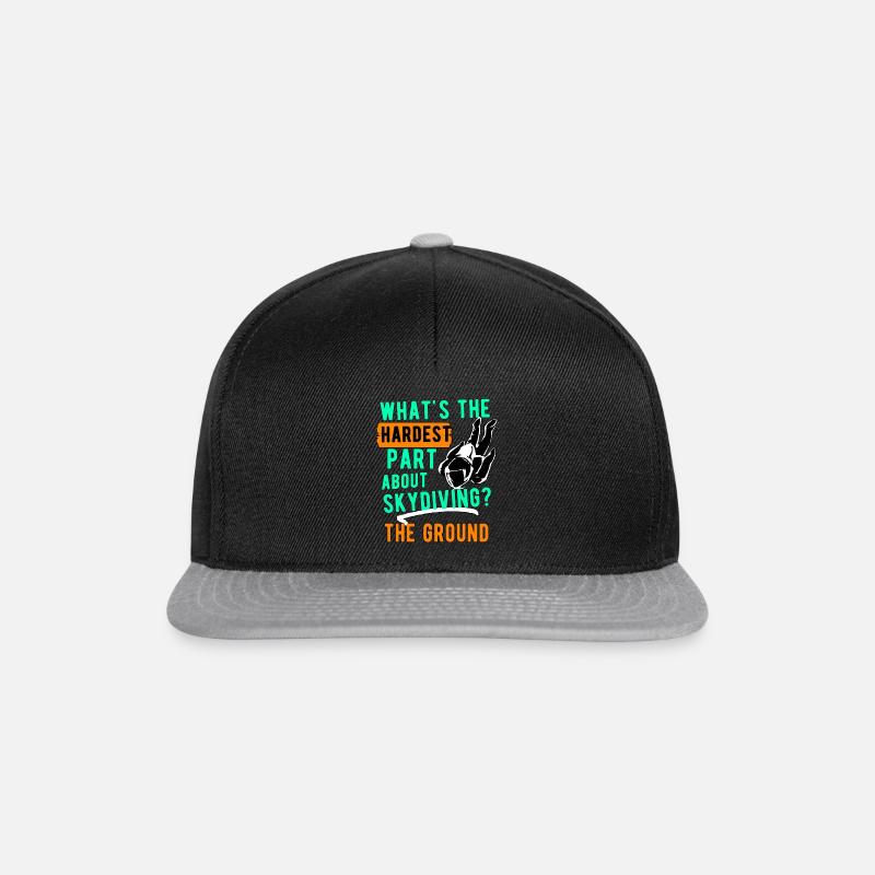 When skydiving the hardest part - Snapback Cap - black/grey