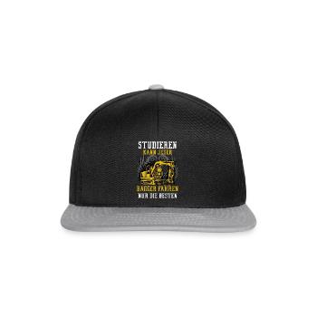 Baggerfahrer nur die besten - Snapback Cap - Schwarz/Grau - Vorne