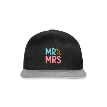Mr & Mrs Wedding - Snapback Cap - black/grey - Front