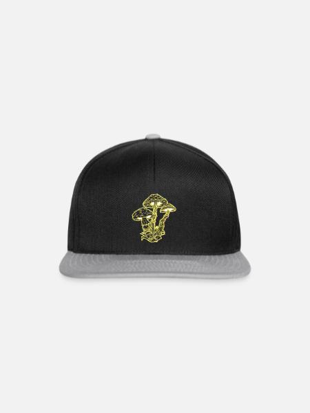 LSD Party Drogen Pilze Acid - Snapback Cap - Schwarz/Grau