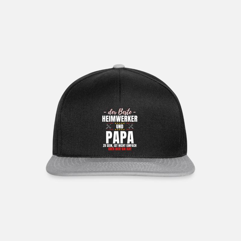 Heimwerker Papa - Handwerker Tüftler - Vater - Snapback Cap - Schwarz/Grau