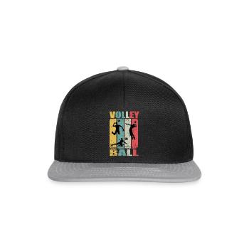 Retro Volleyball Beach Volleyball Volleyballer - Snapback Cap - Schwarz/Grau - Vorne