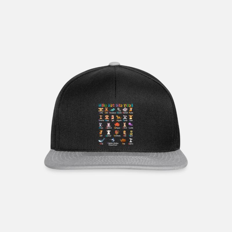 Mein ABC der Tiere Tierarten Alphabet A-Z Deutsch - Snapback Cap - Schwarz/Grau