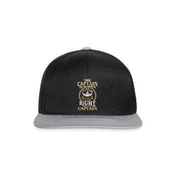 Yachting Sailing Boating Boat Captain - Snapback Cap - black/grey - Front