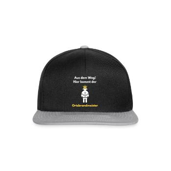 Lustig Ortsbrandmeister Freiwillige Feuerwehr - Snapback Cap - Schwarz/Grau - Vorne